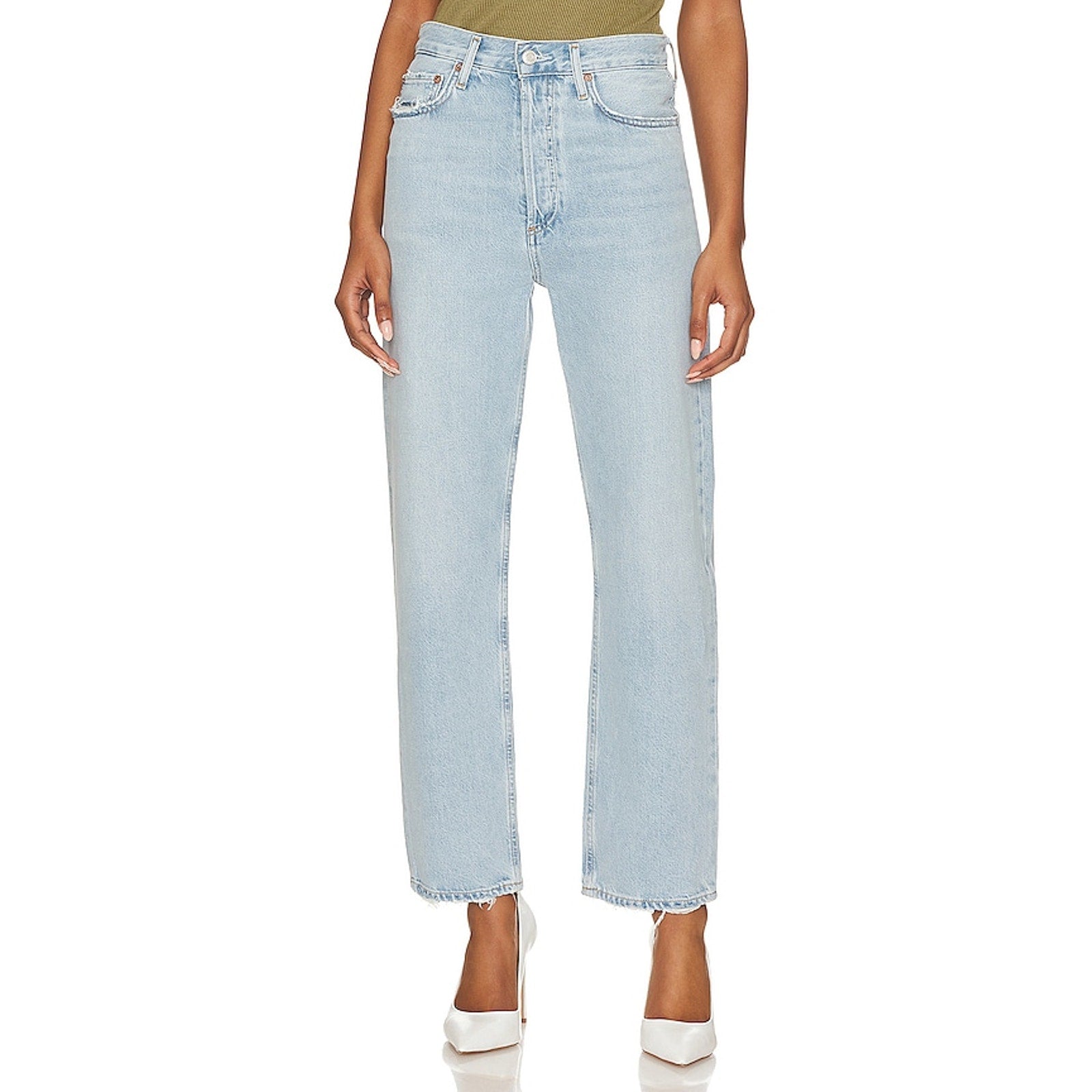 Agolde '90'S' Blue Cotton Mid Rise Loose Denim Jean Size 27
