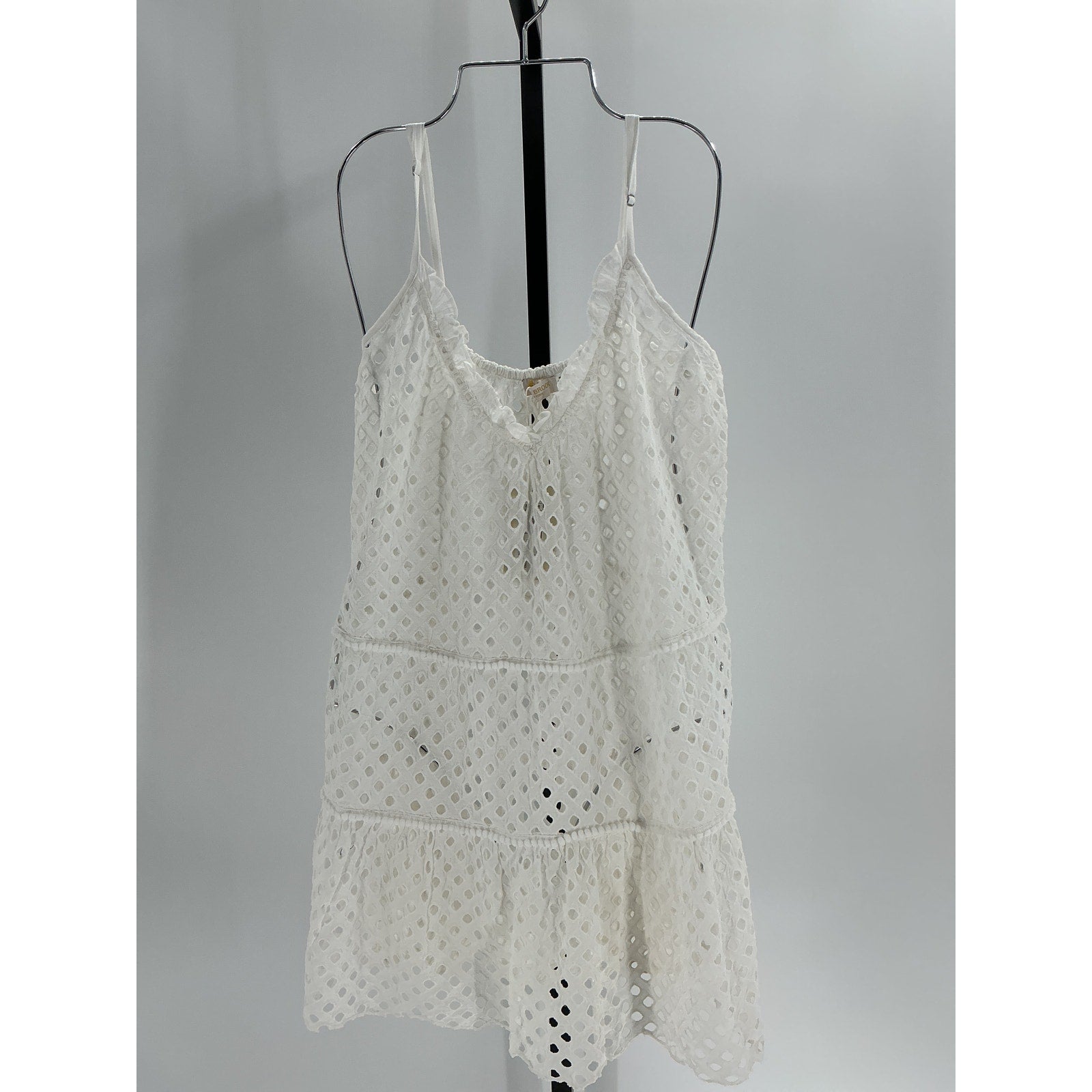 Ramy Brook 'Marg' White Cotton Cotton Tiered Mini Dress Size S