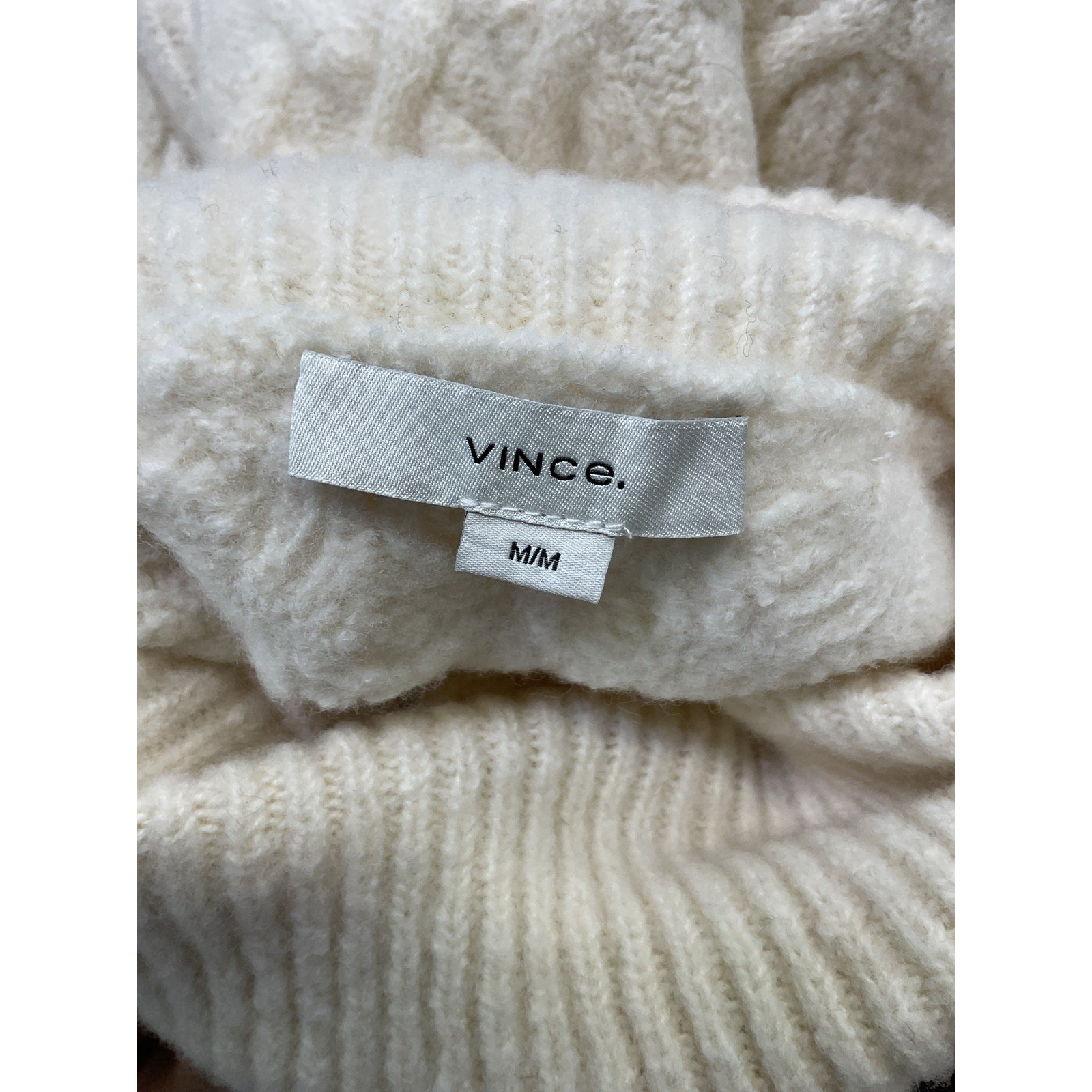 Vince 'Twisted' White Cable Knit Sleeveless Top Size M