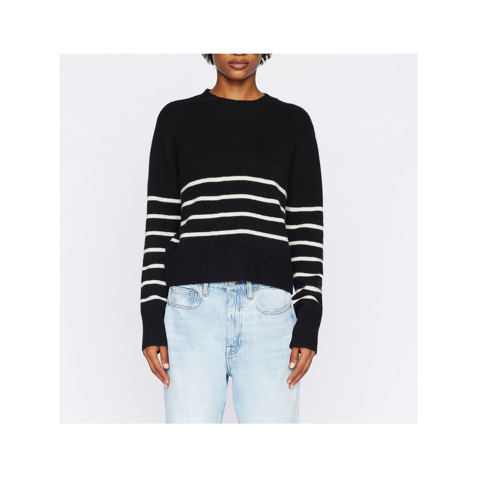 Frame Clean Black Cashmere Crewneck Sweater Size S / P