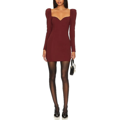 Majorelle Elegant Dark Red Fleur Mini Dress Size S