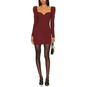 Majorelle Elegant Dark Red Fleur Mini Dress Size S