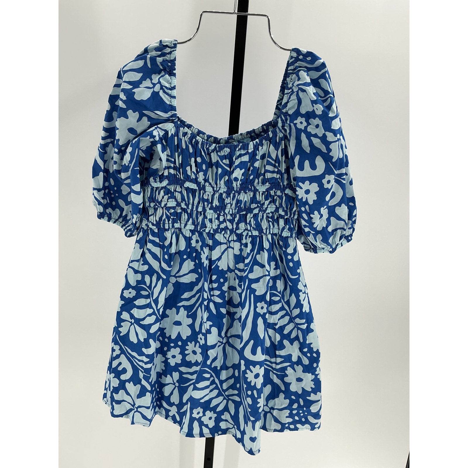Faithfull The Brand 'Marinelli' Blue Cotton Mini Dress Size S