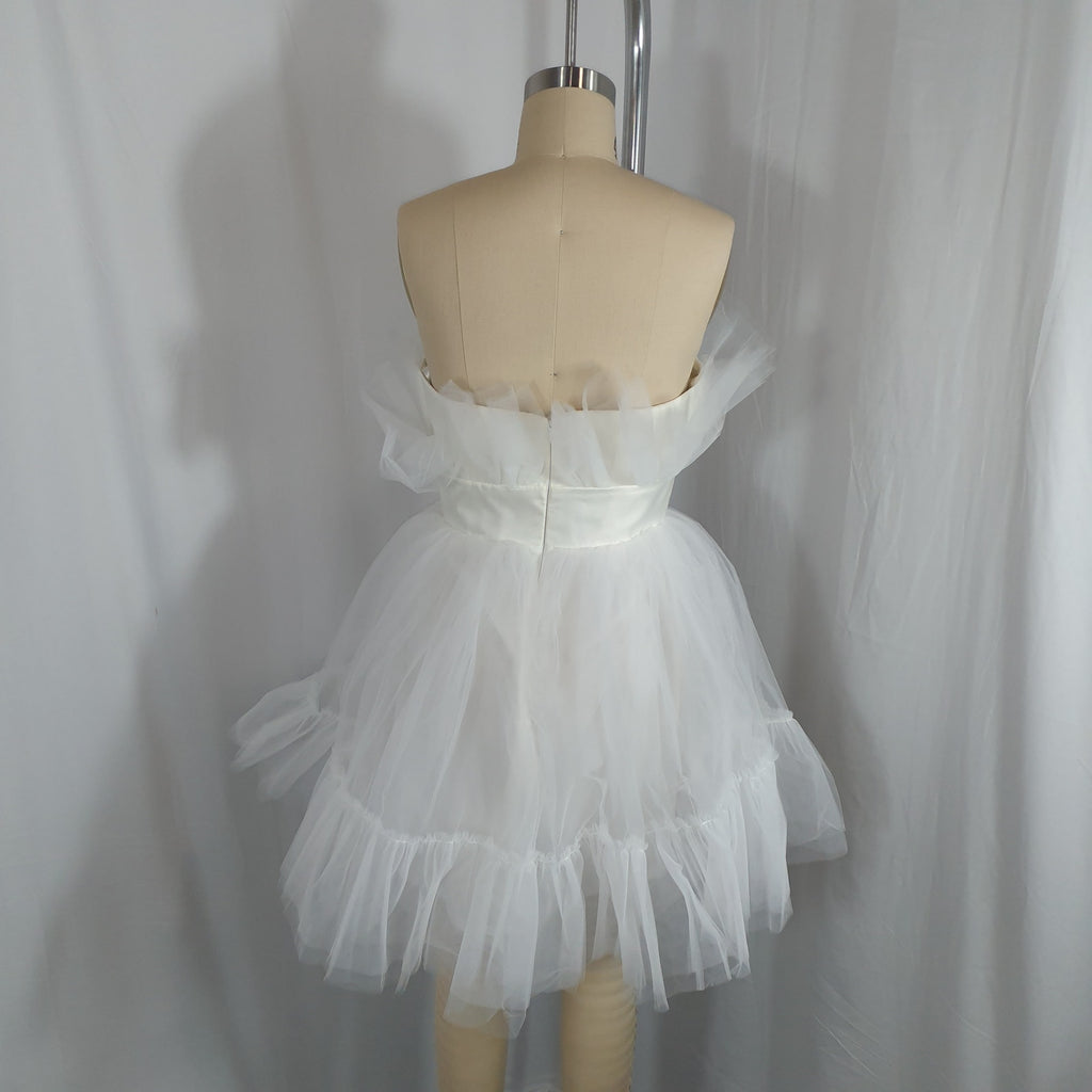 Katie May 'Ellee' White Tulle Mini Dress Size M