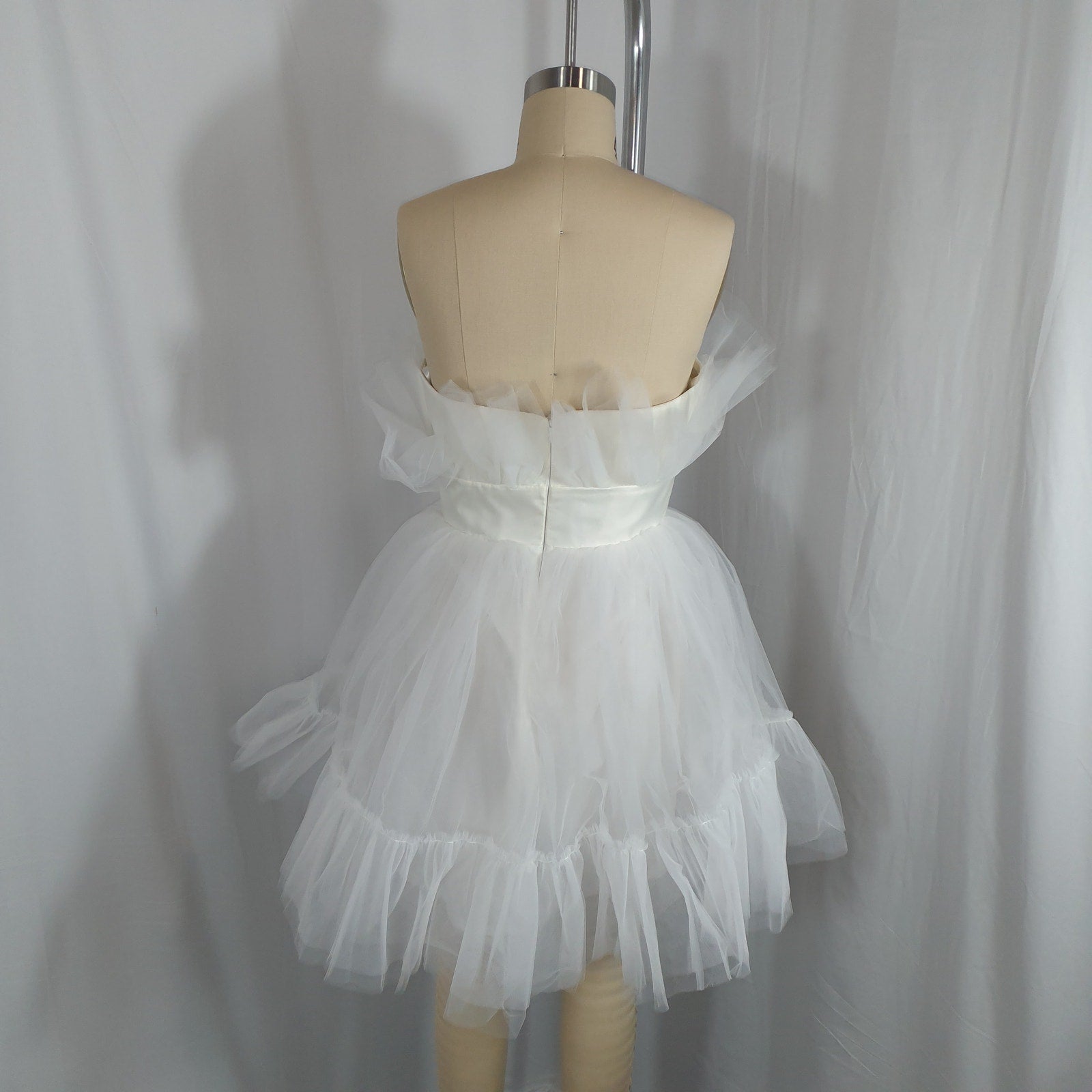 Katie May 'Ellee' White Tulle Mini Dress Size M
