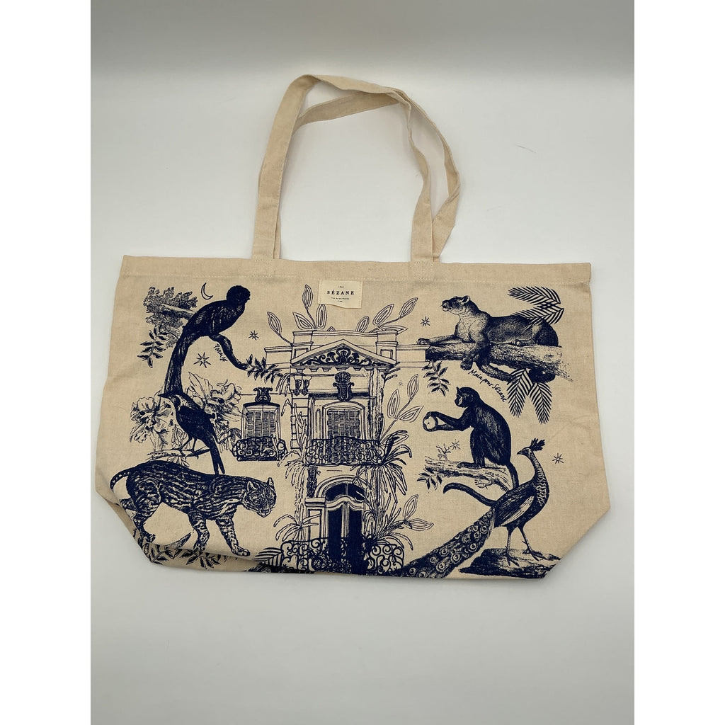S�zane 'Paraiso' Blue Cotton Tote Bag