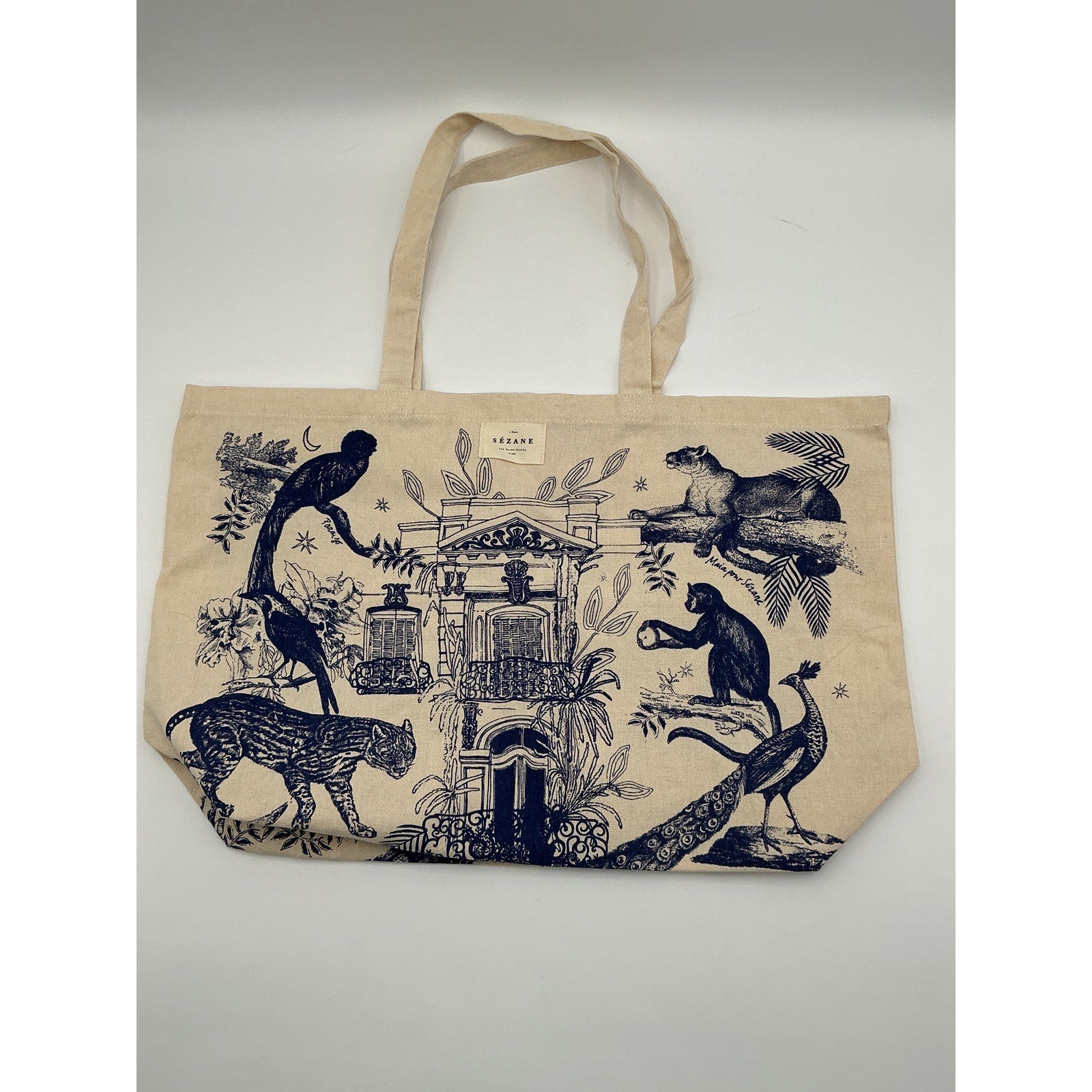 S�zane 'Paraiso' Blue Cotton Tote Bag