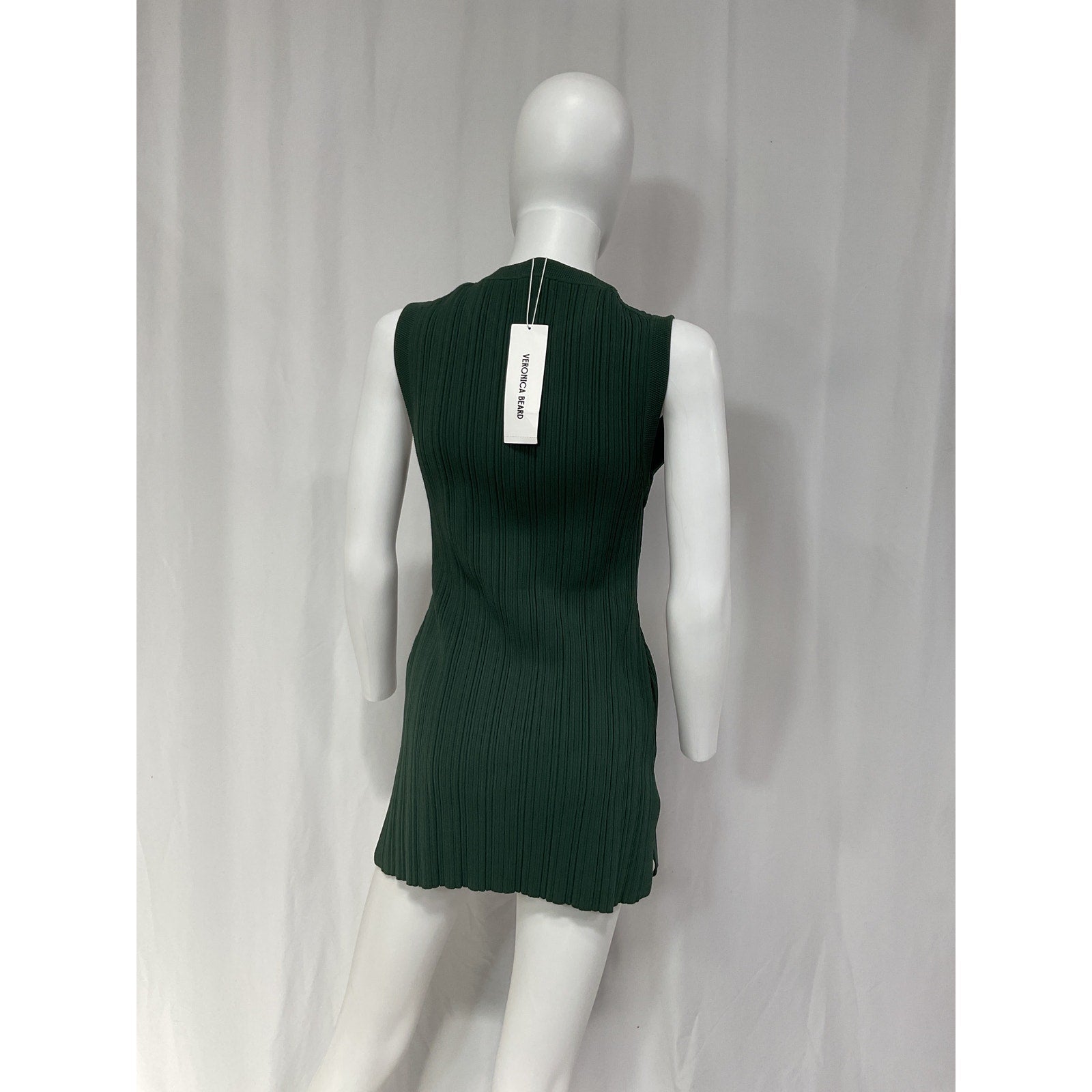 Veronica Beard 'Semma' Green Ribbed Tank Size L - NWT