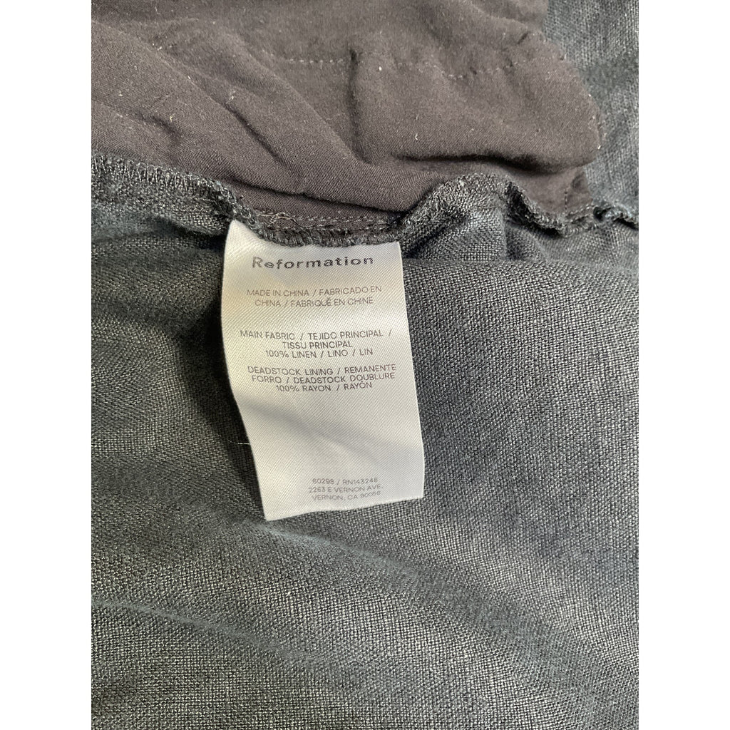 Reformation 'Charlotte' Black Linen Short Size L