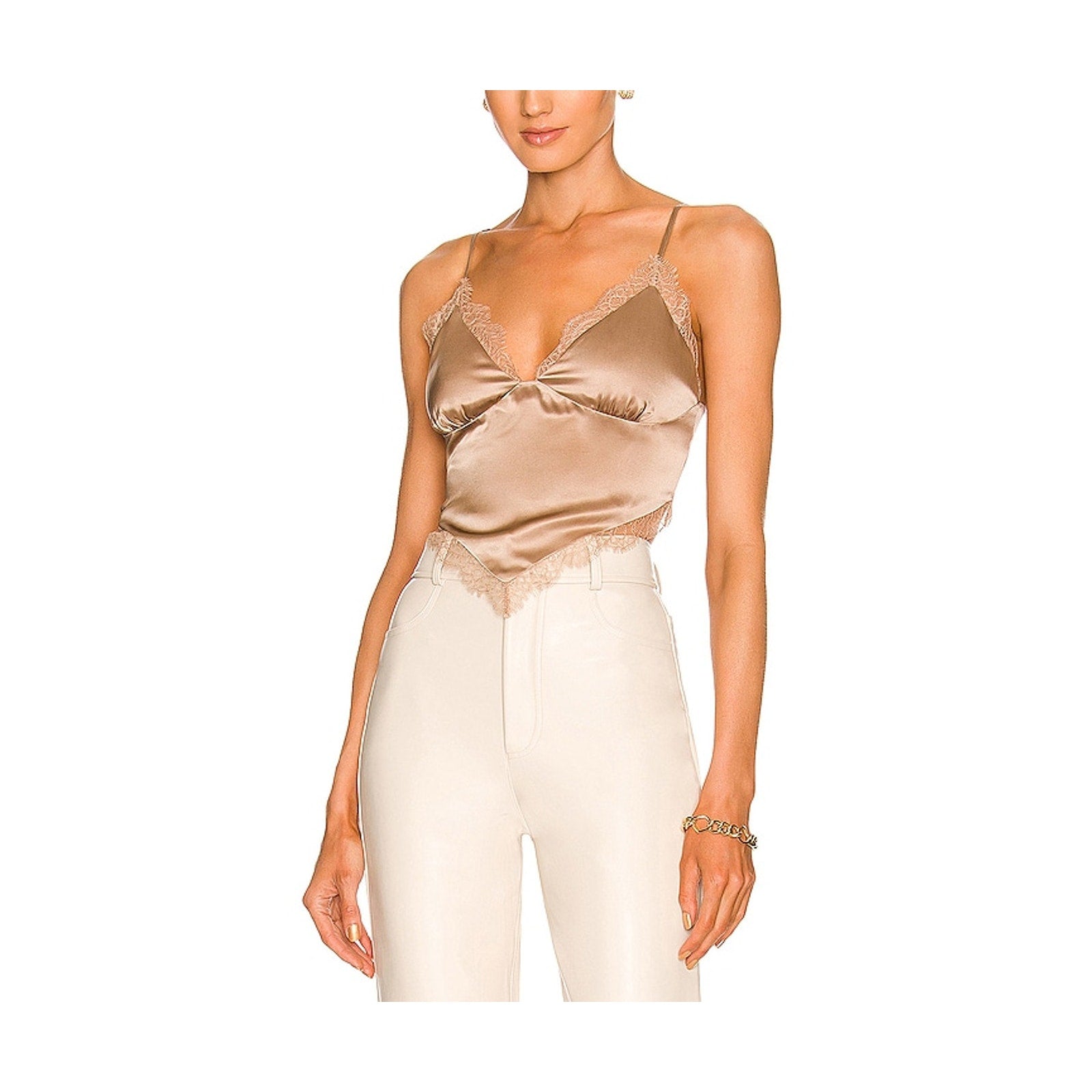 Cami Nyc 'Kia' Brown Silk Cami Top Size M