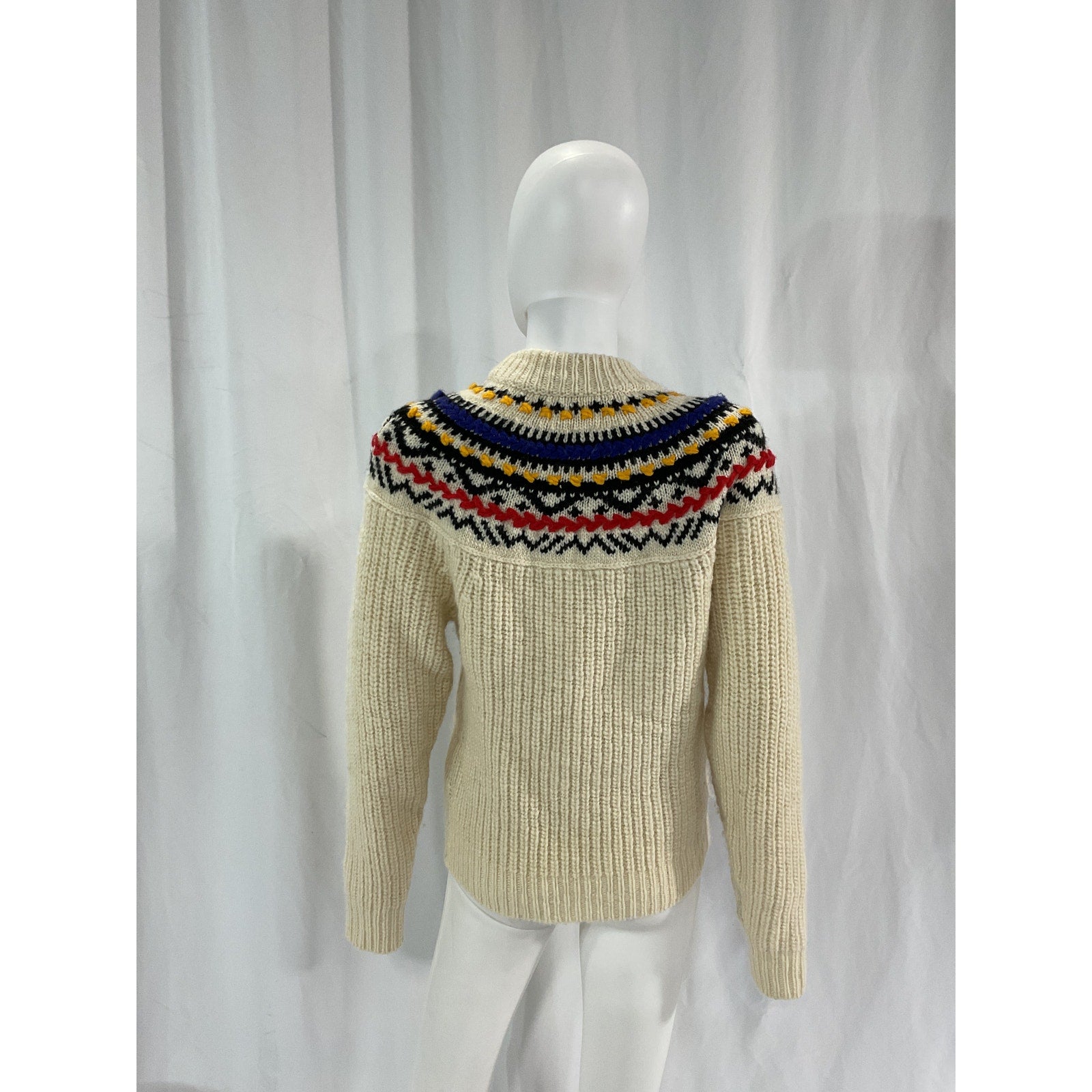 Isabel Marant '�toile Gil-Ge' White Long Sleeve Stripe Sweater Size 34