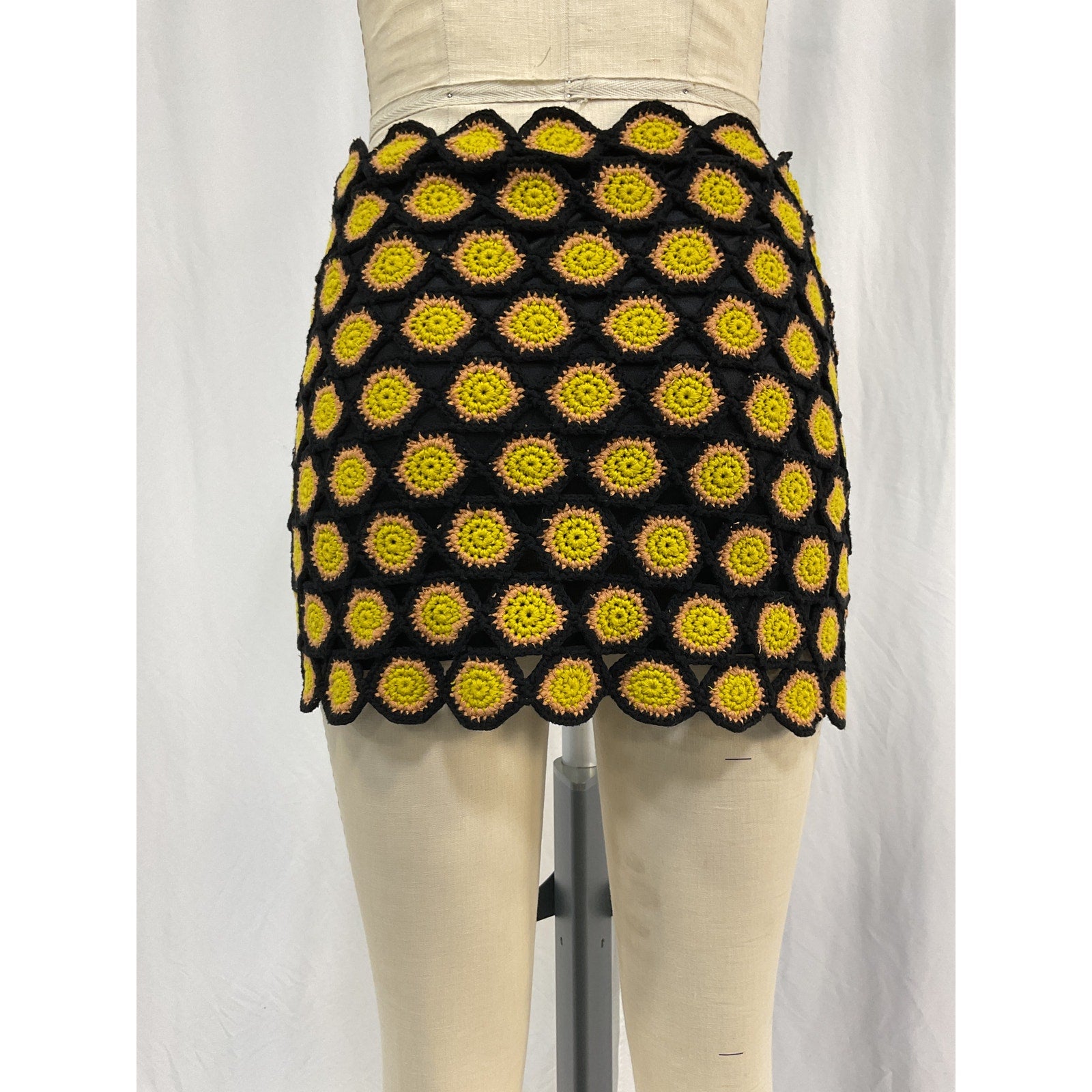 Simon Miller 'Wizzy' Black Cotton Crochet Skirt Size S