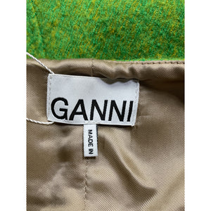 Ganni Chic Green Wool Zip Front Mini Dress Size 32 EU / US 0