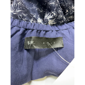 Sir. 'Caprice' Black Puff-Sleeve Cropped Cotton Top Size 4