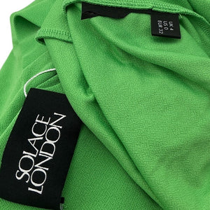 Solace London Draped Green Lorena Dress Size 0