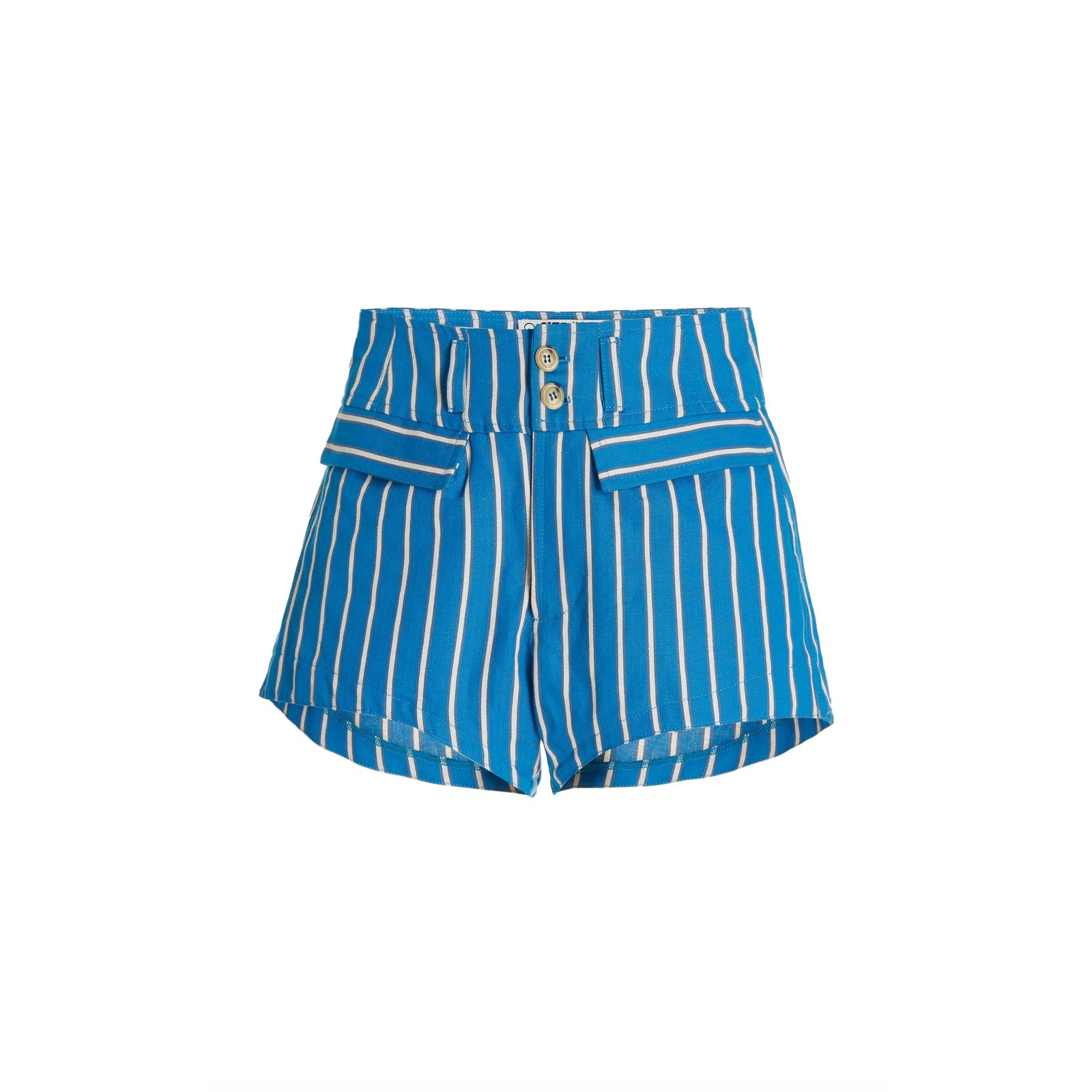Ciao Lucia 'Paolo' Blue Striped Cotton-Linen Shorts Size 6