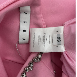 Area Embellished Powder Pink Crystal Heart Back Mini Dress Size XS