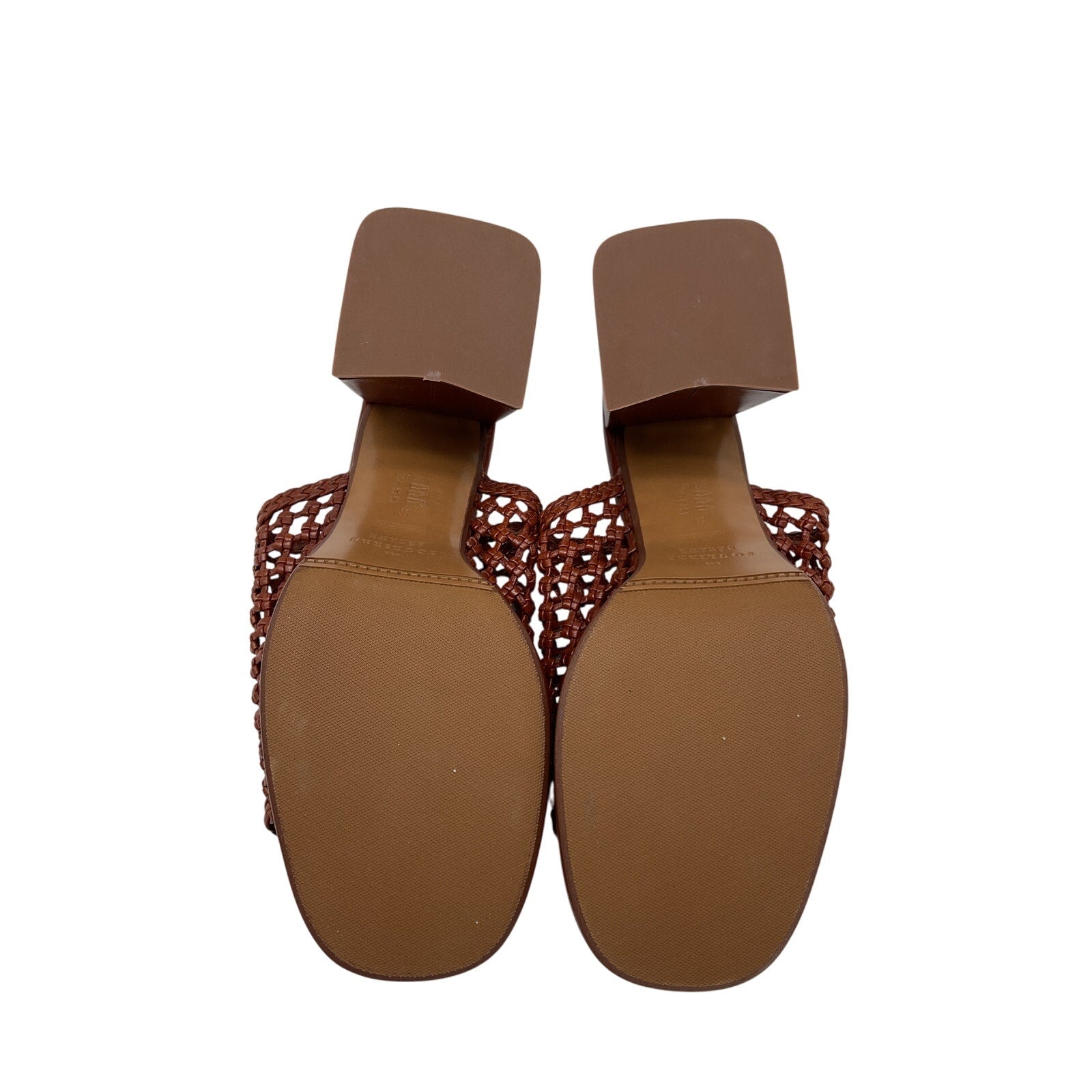 S�zane Brown Leather High Annalisa Mules Size 9