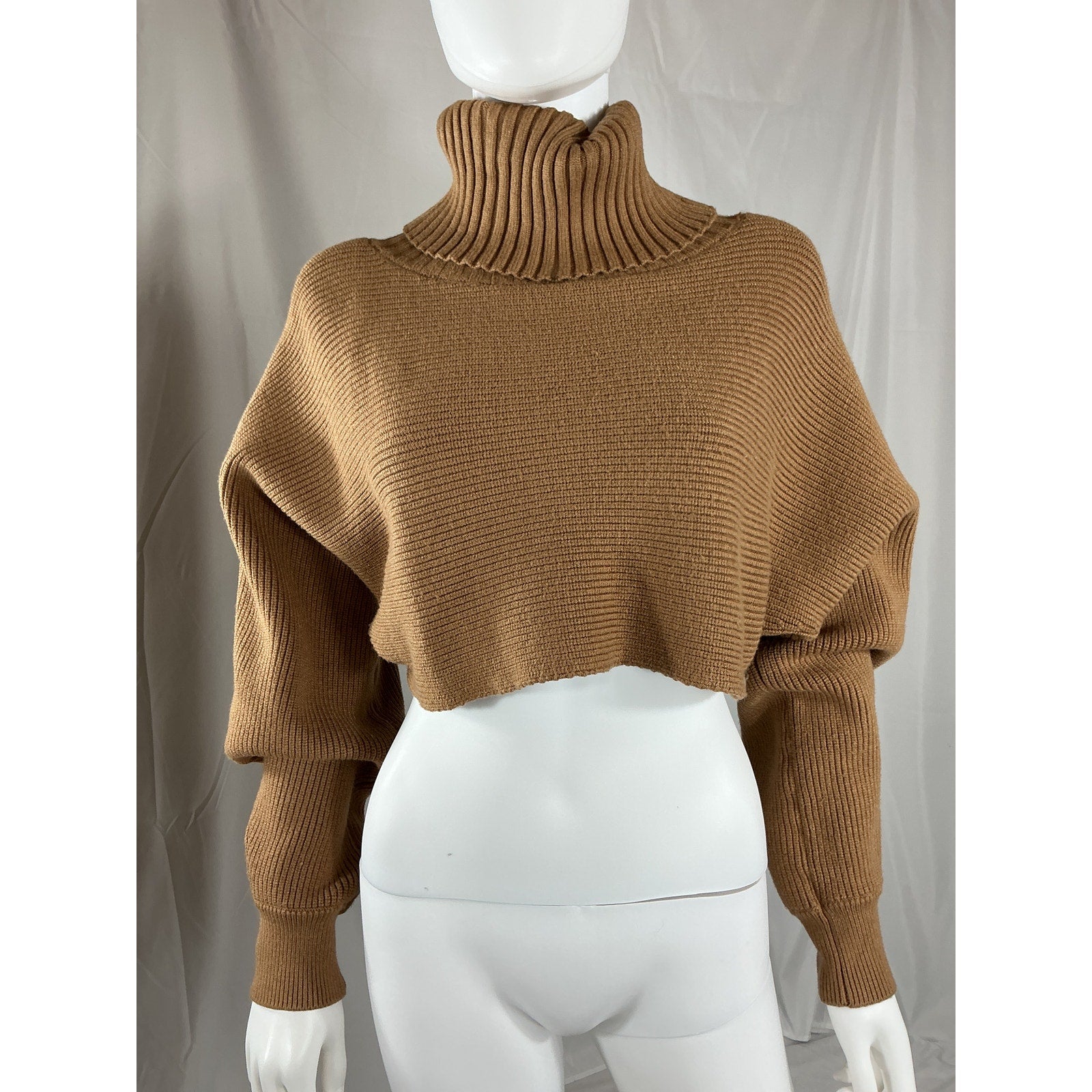 L'Academie 'Maven' Brown Viscose Crop Blouse Size XL