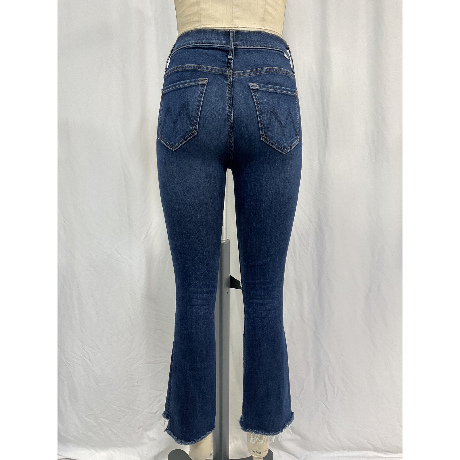 Mother The Insider Crop Blue Cotton Step Fray Jean Size 25