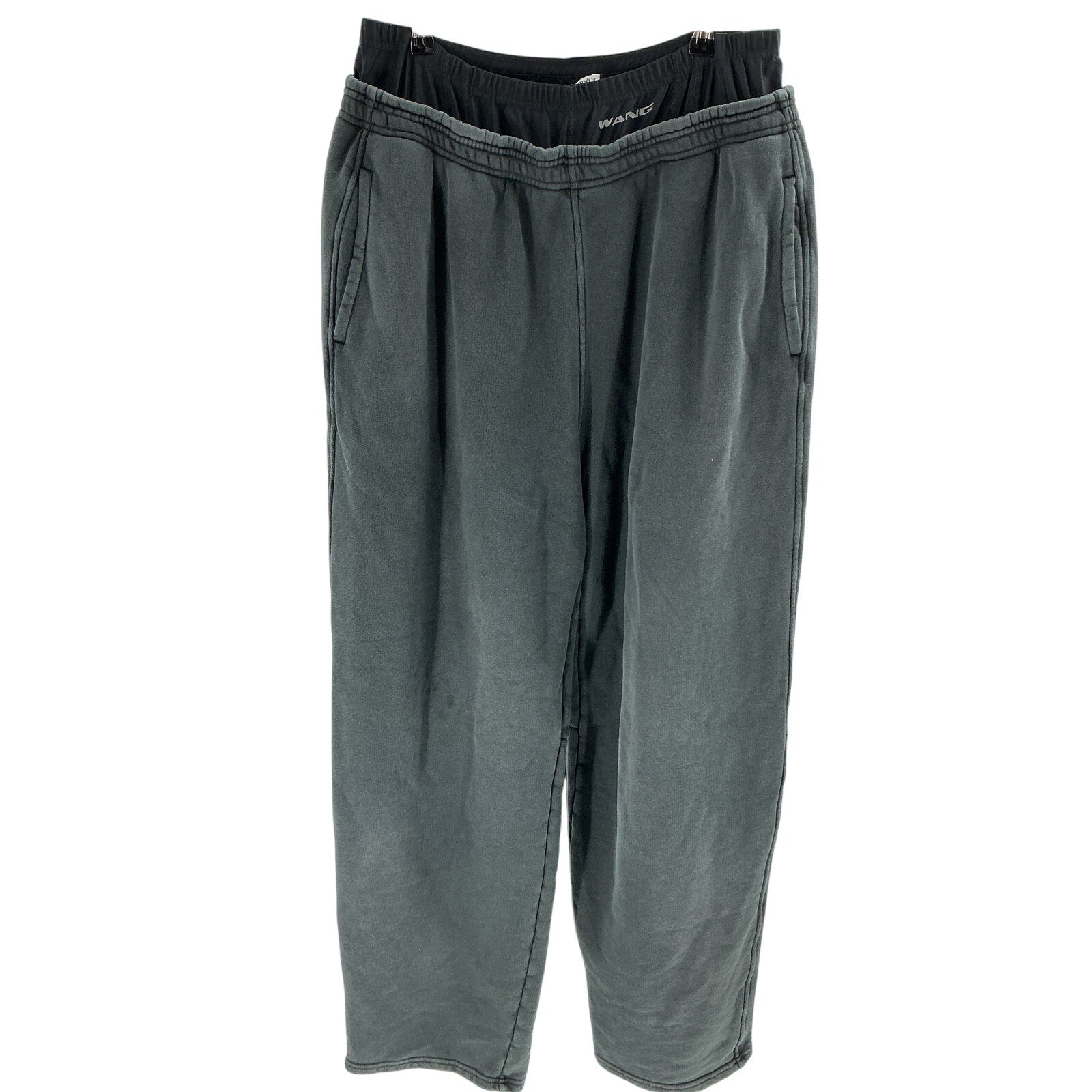 Alexander Wang Prestyled Black Cotton Bike Short Waist Sweatpants Size XL