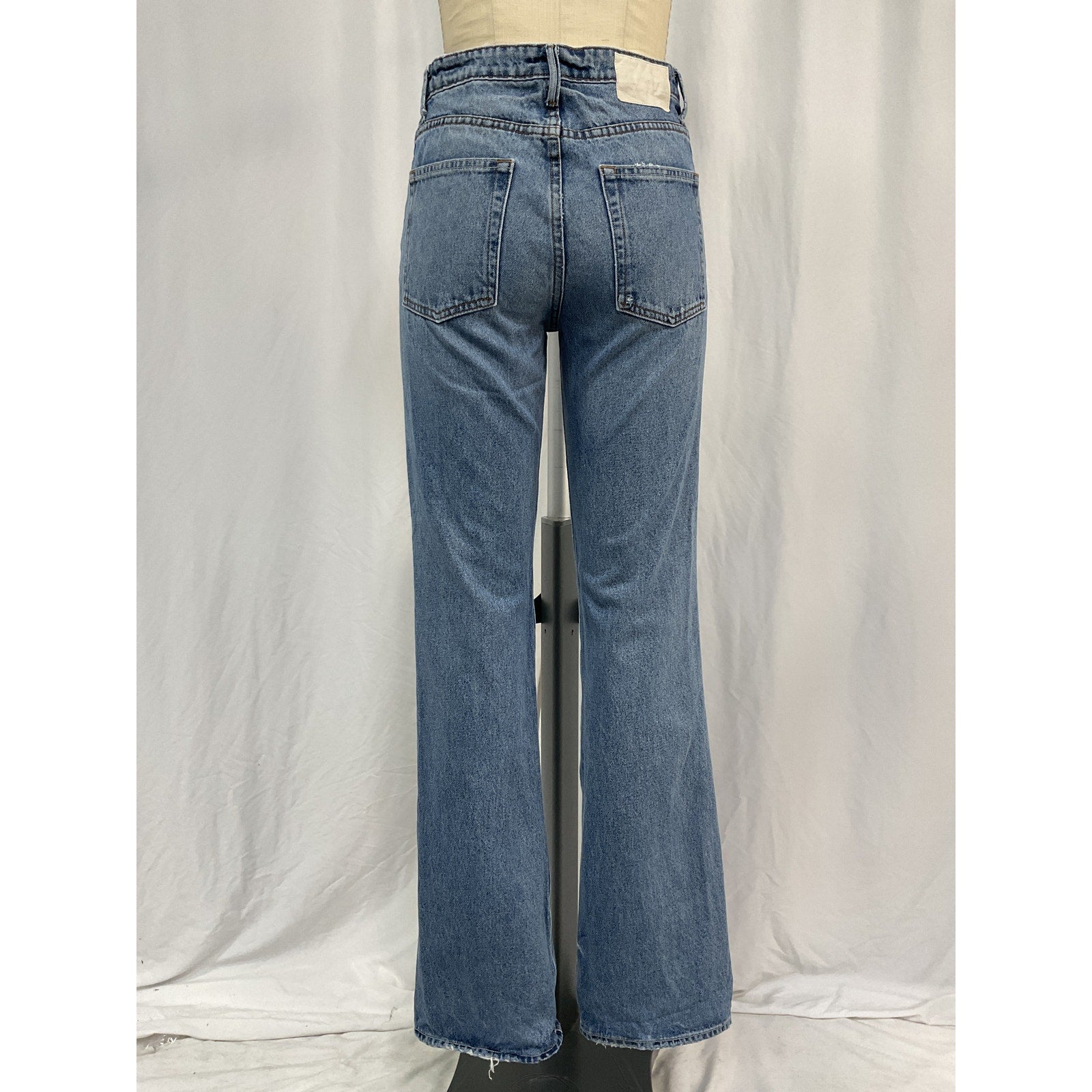 Grlfrnd 'Melanie' Blue Cotton High Rise Boot Cut Jean Size 26