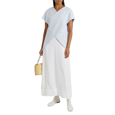 Rosetta Getty Minimalist Blue Crossover Melange Jersey Size S Top