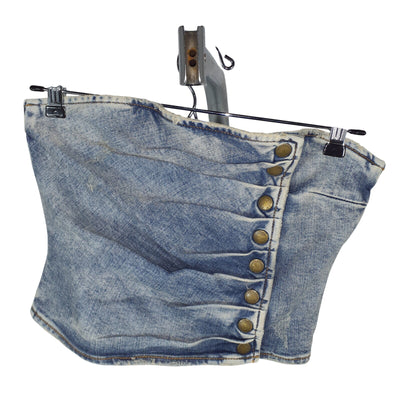 Retrofête Distressed Blue Tati Top Size S