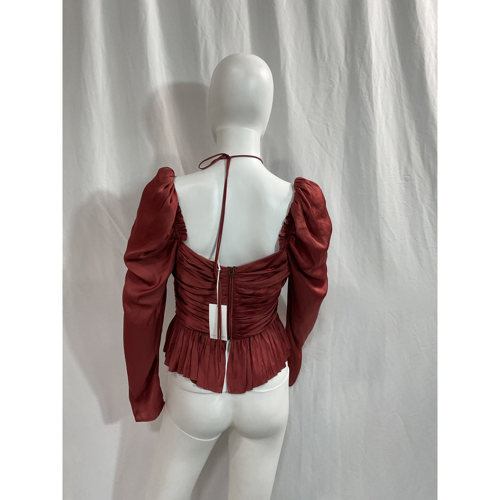 Ulla Johnson 'Mirelle' Red Long Sleeve Blouse Size 4 - NWT