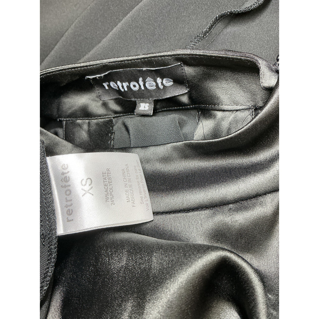 Retrofete 'Sab' Black Acetate Dress Size XS
