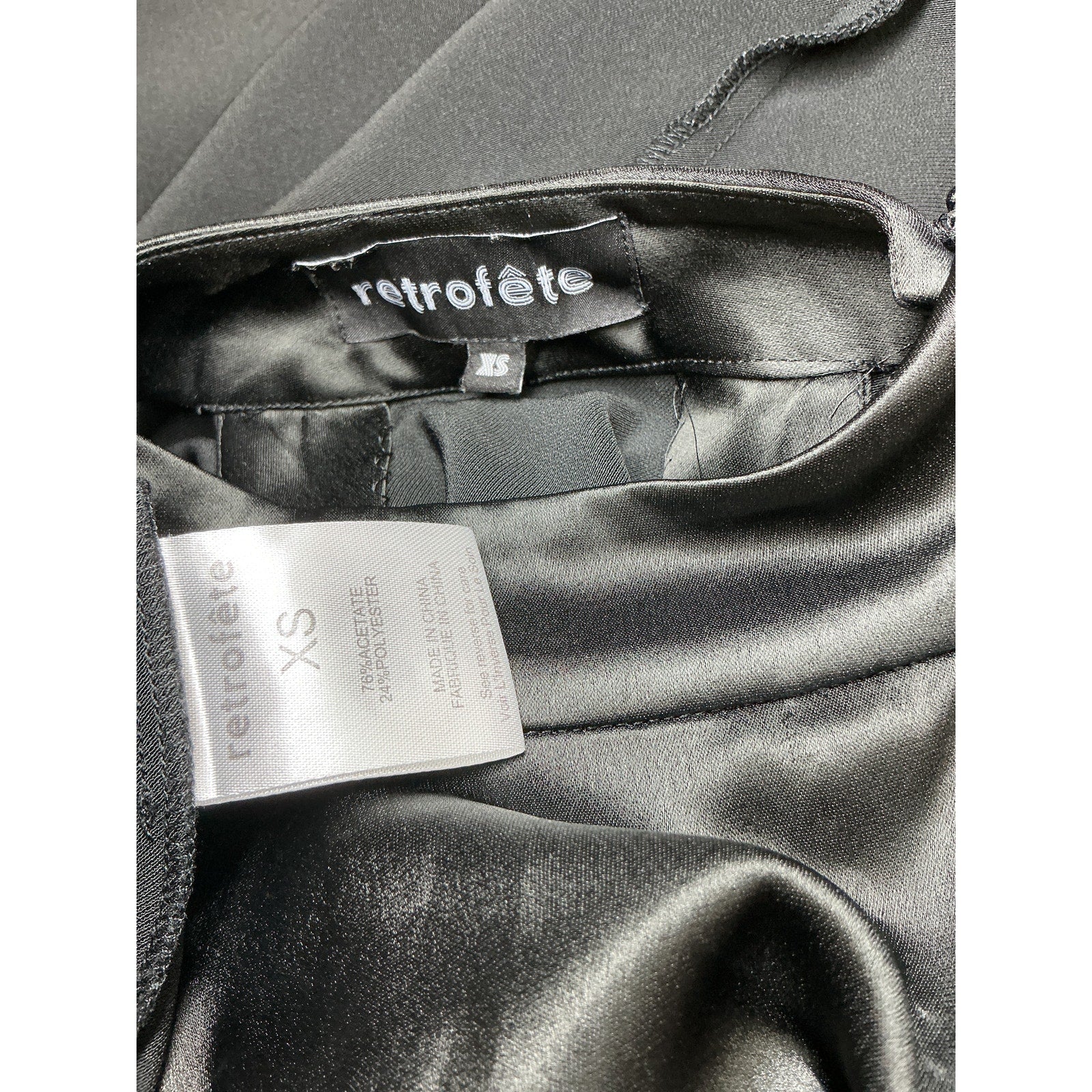 Retrofete 'Sab' Black Acetate Dress Size XS