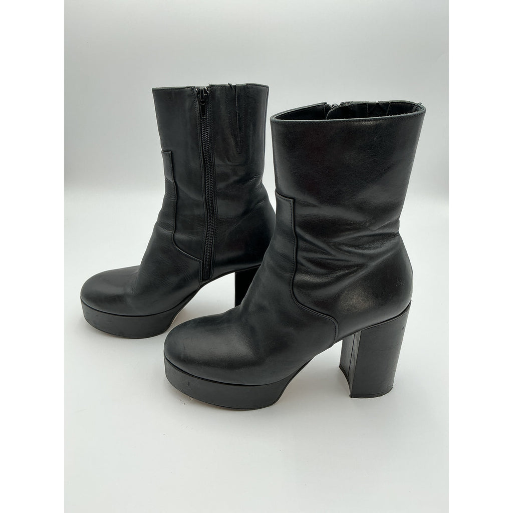 Alohas 'Thunder' Black Leather Platform Boot Size 8