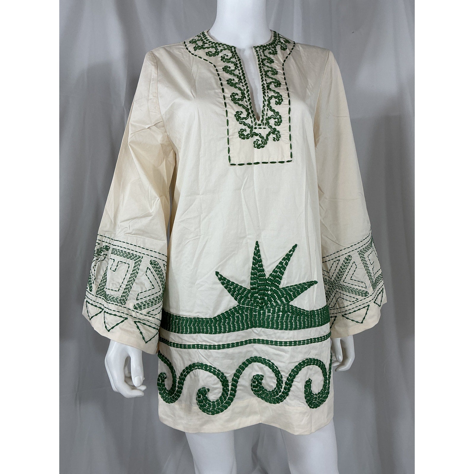 Johanna Ortiz 'Arrecifes' Green Stretch-Cotton Mini Dress Size S - NWT