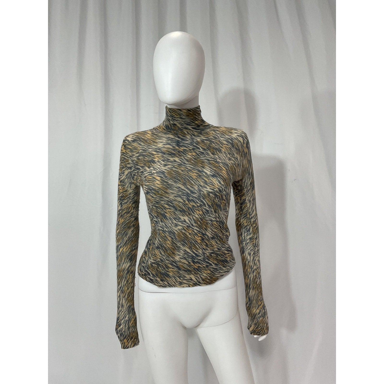 Autumn Cashmere 'Tiger' Brown Print Crewneck Size XS