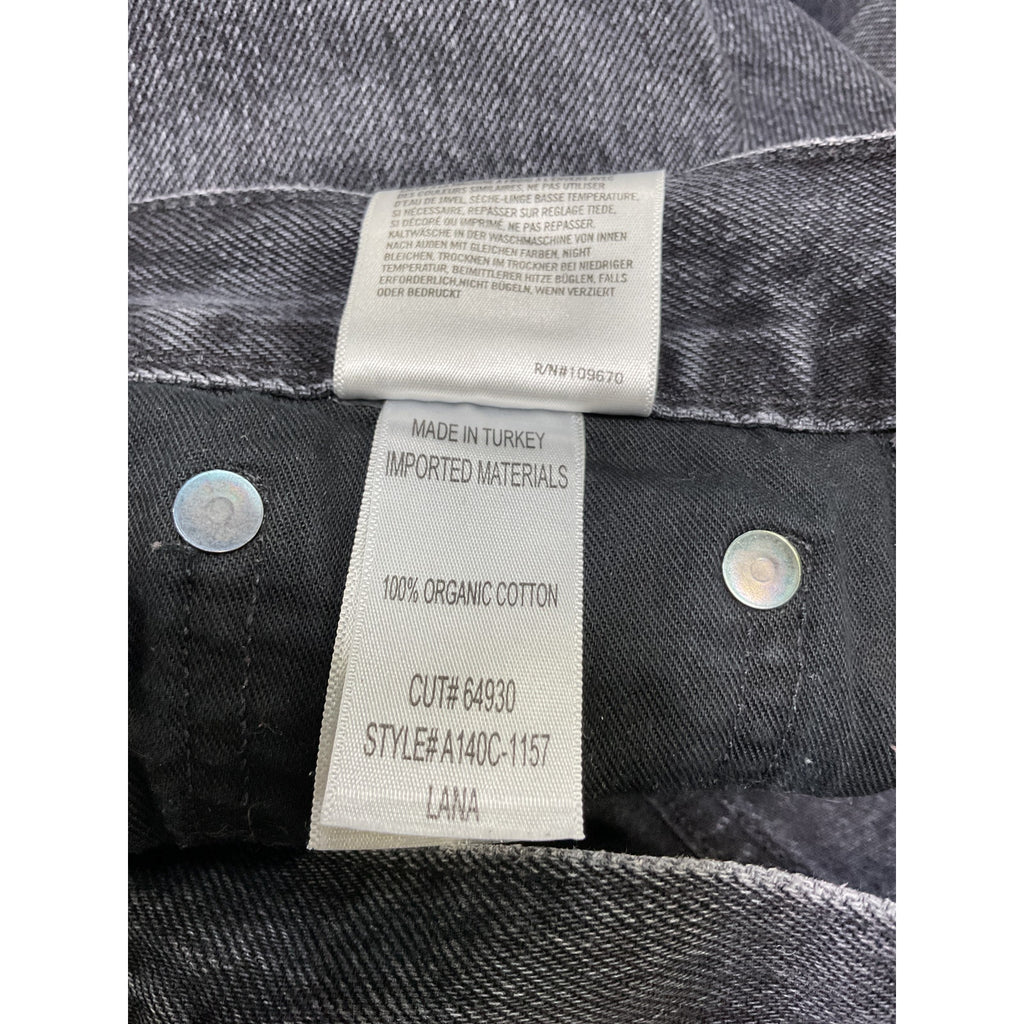 Agolde 'Lana' Black Cotton Mid Rise Straight Jean Size 25