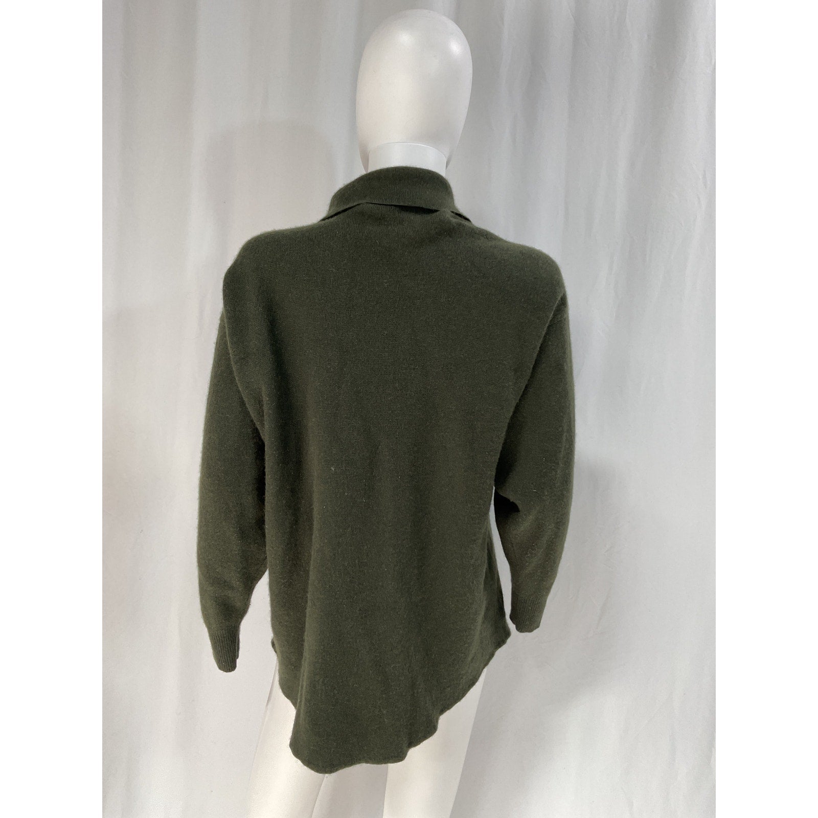 Autumn Cashmere Green Long Sleve Cashmere Blend Knitted Shirt Size S