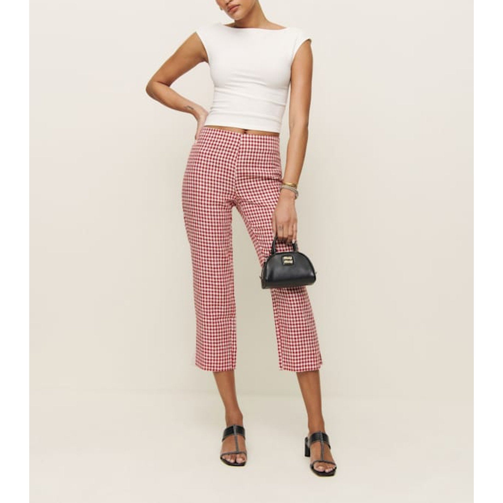 Reformation 'Petra' Red Linen Pedal Pusher Pant Size 4