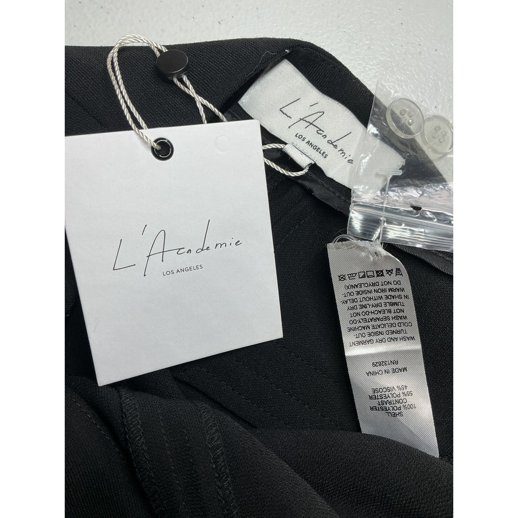 L'Academie 'Hanriette' Black Poly Pant Size S - NWT