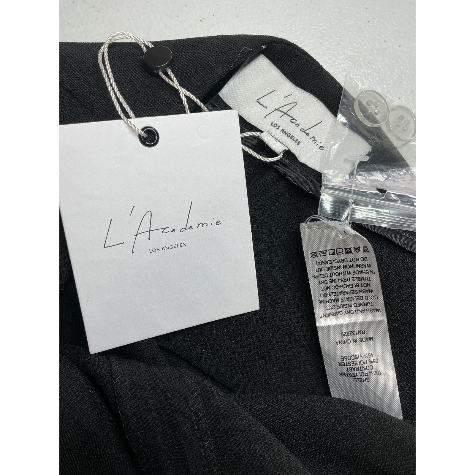 L'Academie 'Hanriette' Black Poly Pant Size S - NWT
