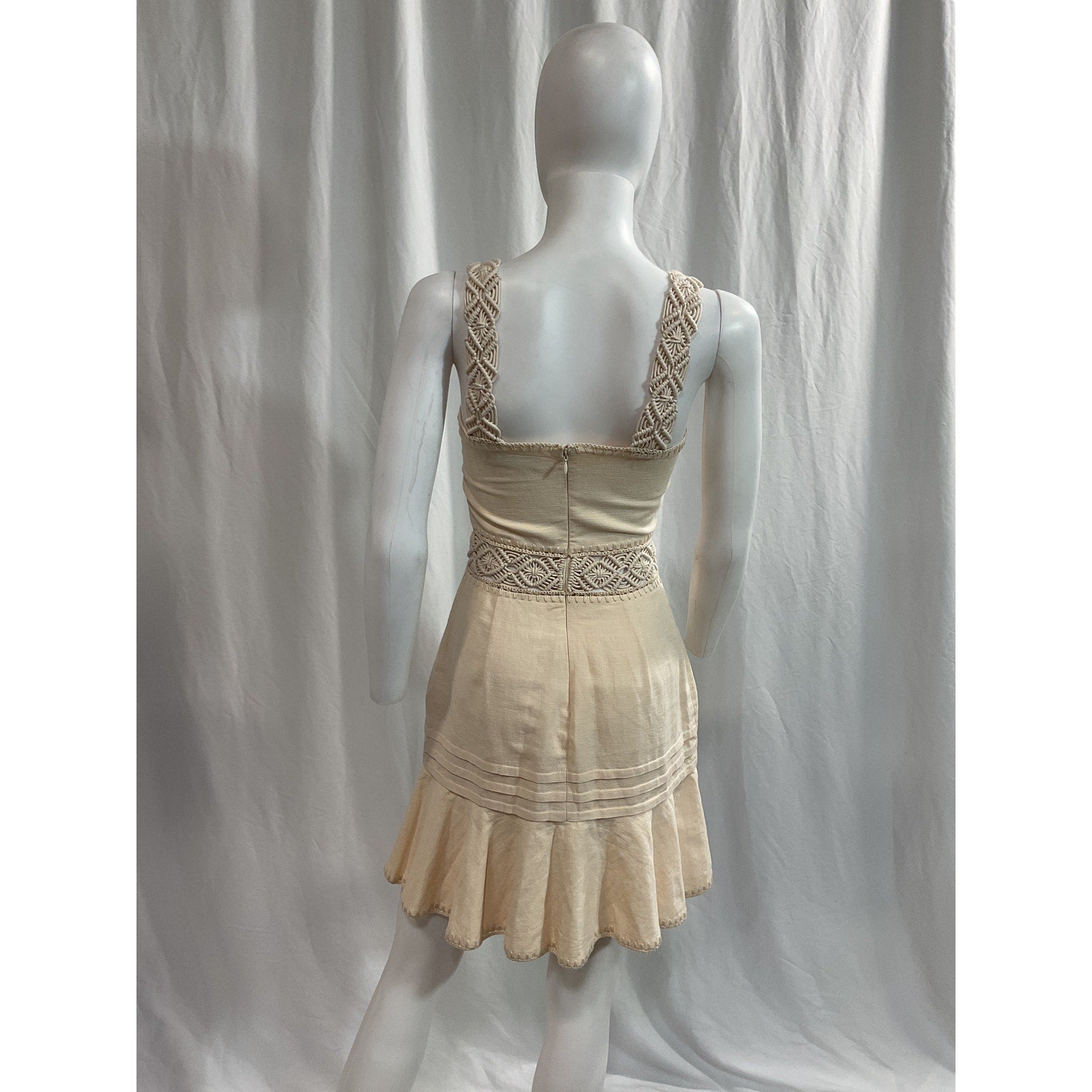 Simkhai 'Flora' White Linen Mini Dress Size 0