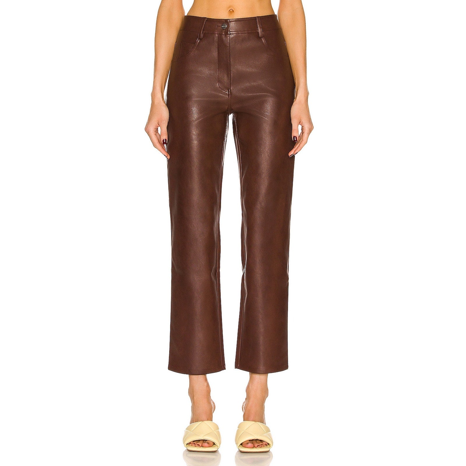 Miaou 'Junior' Brown Vegan Leather Pant Size M