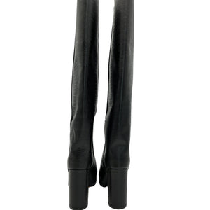 Toral Sleek Black Tall Leather Boots Size 40 EU / US 10