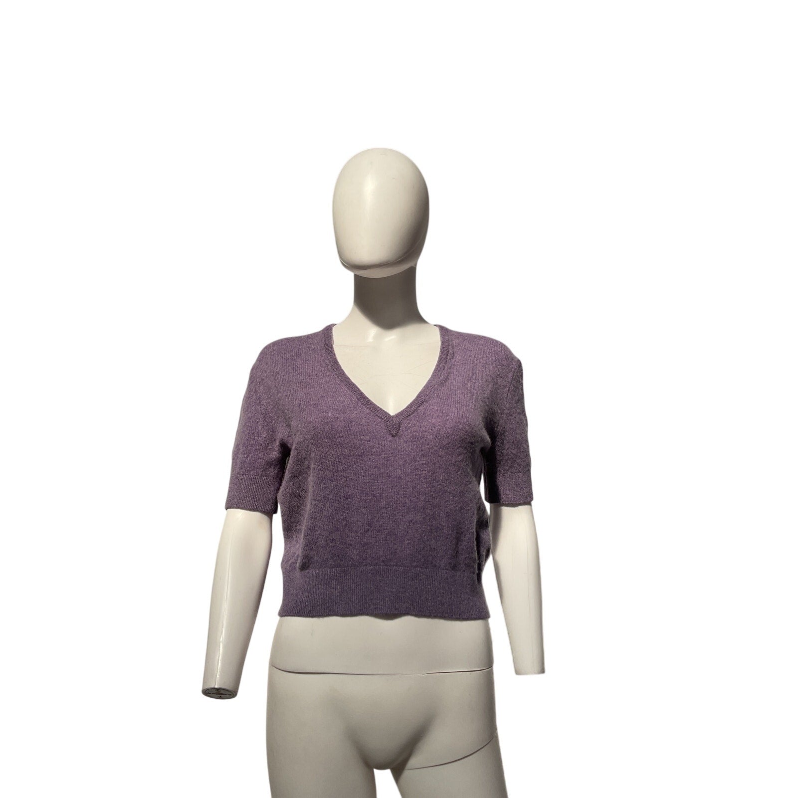 Khaite Purple Cashmere V-Neck Sweater Size S