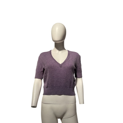 Khaite Purple Cashmere V-Neck Sweater Size S