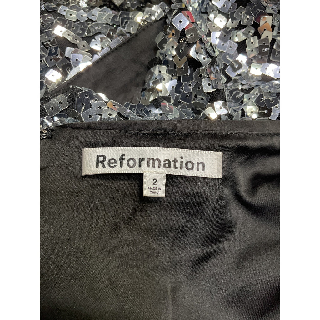 Reformation 'Veranda' Black Polyester Skirt Size 2