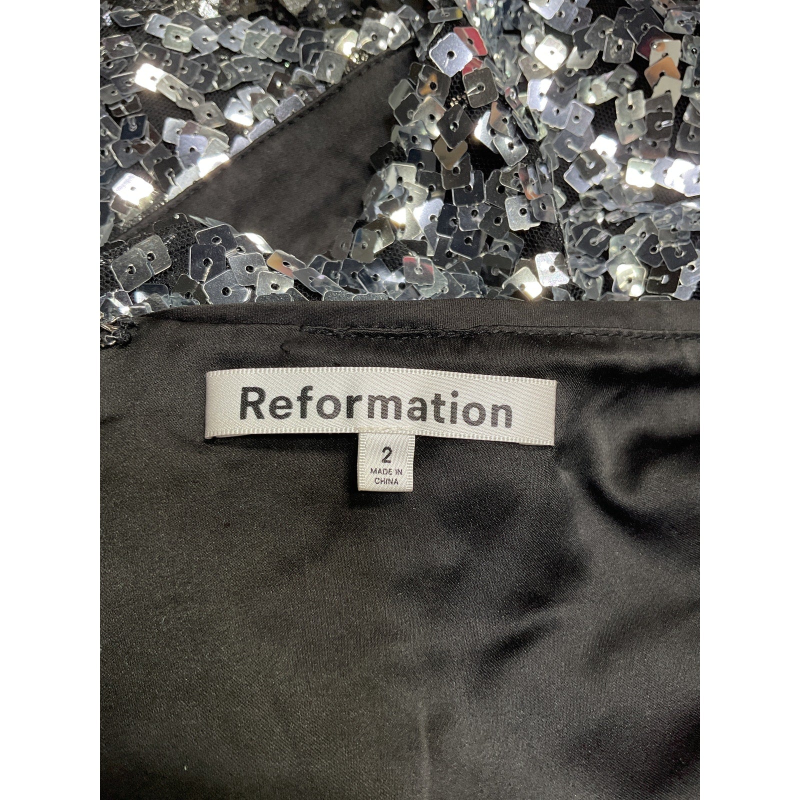 Reformation 'Veranda' Black Polyester Skirt Size 2