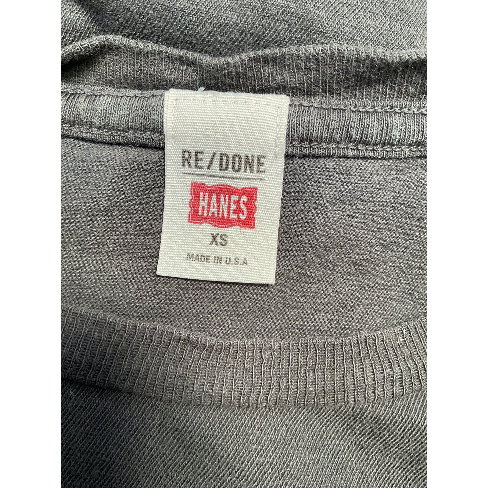 Re/Done 'The Classic' Black Cotton Tee Size XS