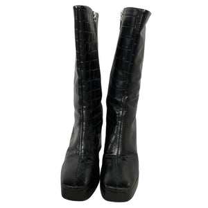 Schutz Embossed Black Raf Boots Size 7.5