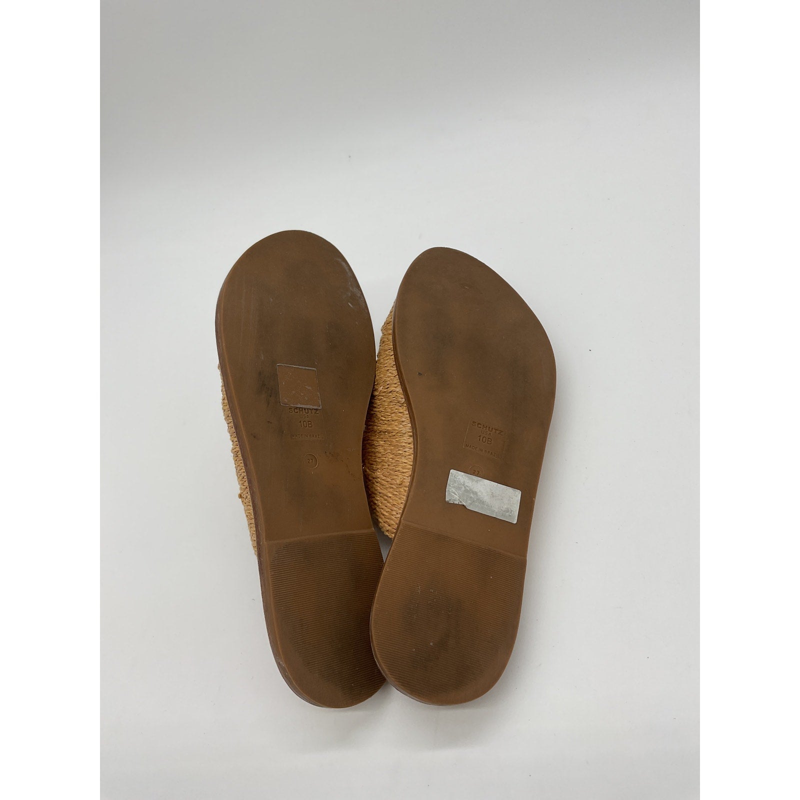 Schutz Ivy Beige Leather Sandal Size 10