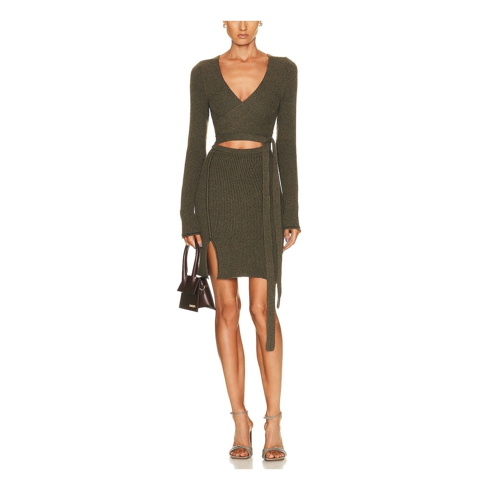 Acne Studios Long Sleeve 'Belted' Green Terry Cloth Dress Size S - NWT